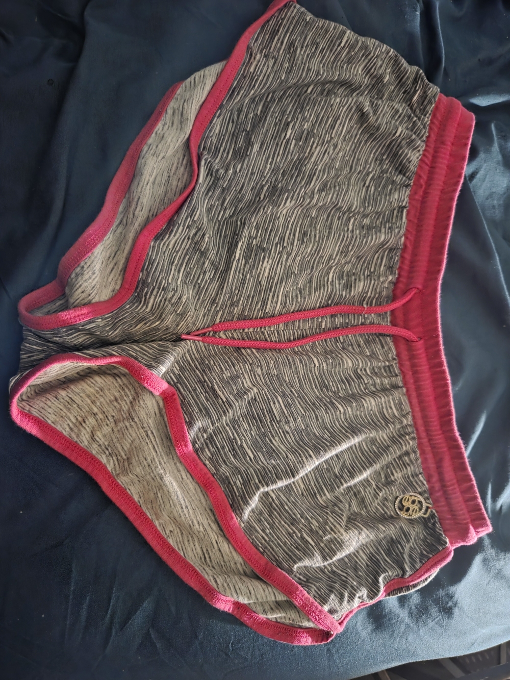 bebe Brown Heather Lounge Shorts with Hot Pink Trim Size L